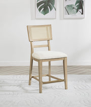 Kailani Rattan Cane Counter Side Chair Beige Oak (Set of 2) - 109389