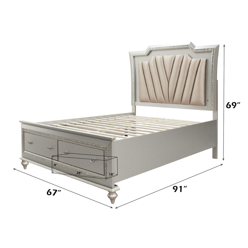 Kaitlyn Queen Bed W/Led & Storage - 27230Q