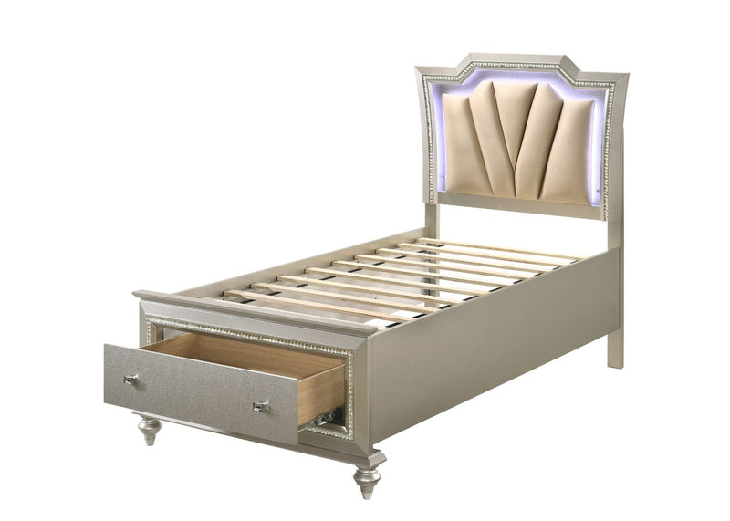Kaitlyn Twin Bed W/Led & Storage - 27240T