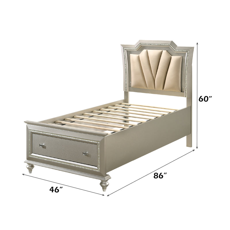 Kaitlyn Twin Bed W/Led & Storage - 27240T