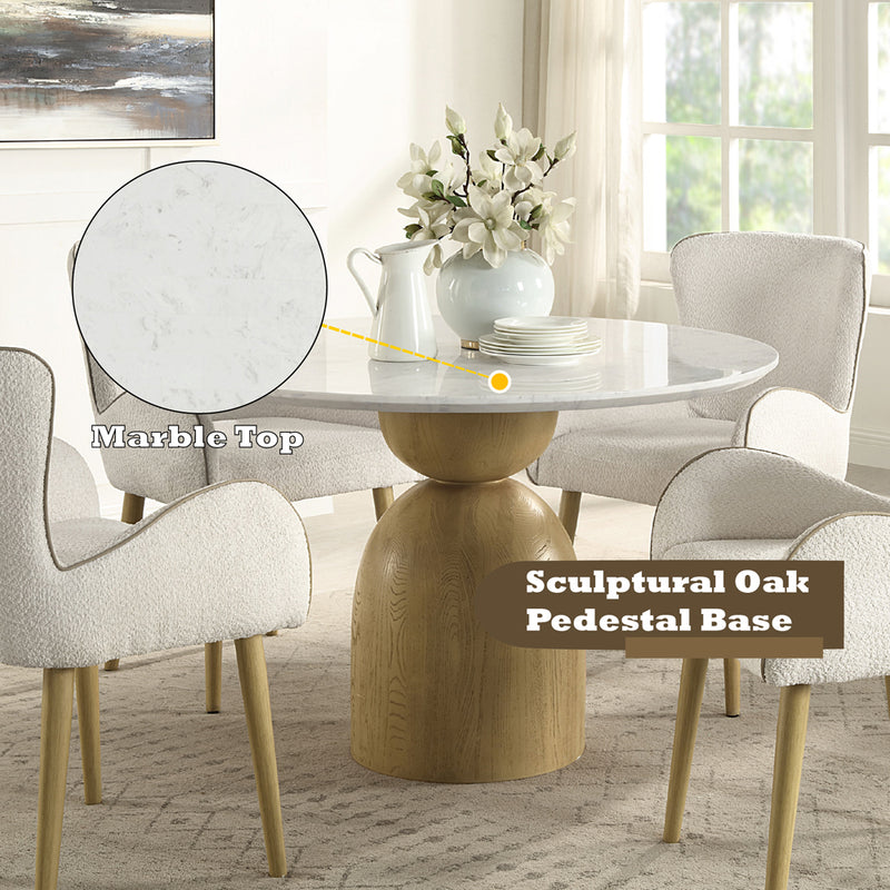 Kala Round Dining Table w/Marble Top - DN02390