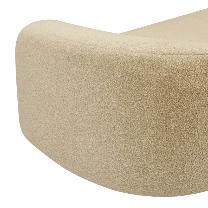 Kali 62" Faux Shearling Teddy Fabric Upholstered Loveseat in Beige - 186Beige-L