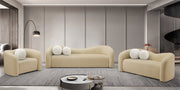 Kali 62" Faux Shearling Teddy Fabric Upholstered Loveseat in Beige - 186Beige-L
