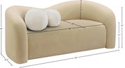 Kali 62" Faux Shearling Teddy Fabric Upholstered Loveseat in Beige - 186Beige-L