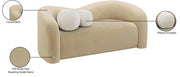Kali 62" Faux Shearling Teddy Fabric Upholstered Loveseat in Beige - 186Beige-L