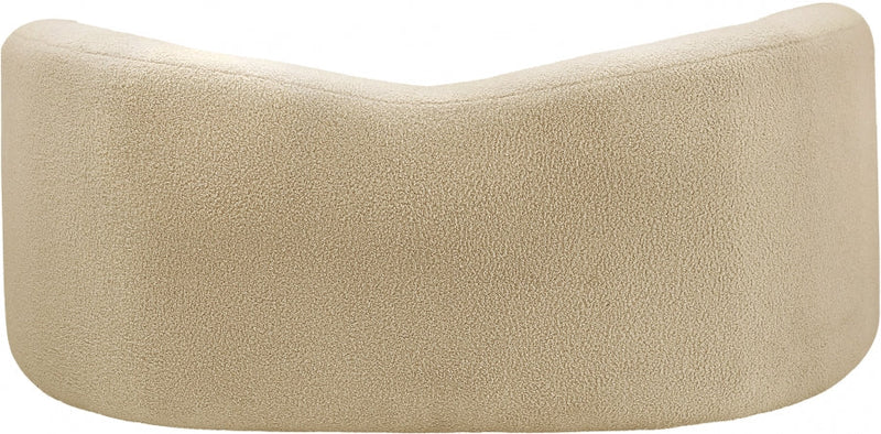 Kali 62" Faux Shearling Teddy Fabric Upholstered Loveseat in Beige - 186Beige-L