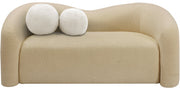 Kali 62" Faux Shearling Teddy Fabric Upholstered Loveseat in Beige - 186Beige-L