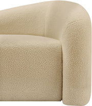 Kali 62" Faux Shearling Teddy Fabric Upholstered Loveseat in Beige - 186Beige-L
