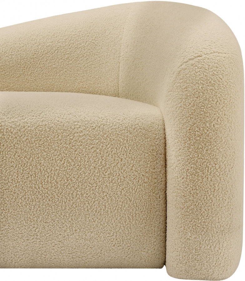 Kali 62" Faux Shearling Teddy Fabric Upholstered Loveseat in Beige - 186Beige-L