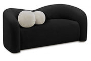 Kali 62" Faux Shearling Teddy Fabric Upholstered Loveseat in Black - 186Black-L