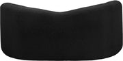 Kali 62" Faux Shearling Teddy Fabric Upholstered Loveseat in Black - 186Black-L