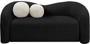 Kali 62" Faux Shearling Teddy Fabric Upholstered Loveseat in Black - 186Black-L