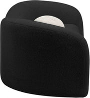 Kali 62" Faux Shearling Teddy Fabric Upholstered Loveseat in Black - 186Black-L