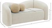 Kali 62" Faux Shearling Teddy Fabric Upholstered Loveseat in Cream - 186Cream-L