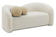 Kali 62" Faux Shearling Teddy Fabric Upholstered Loveseat in Cream - 186Cream-L