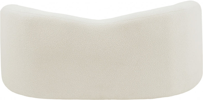Kali 62" Faux Shearling Teddy Fabric Upholstered Loveseat in Cream - 186Cream-L