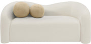 Kali 62" Faux Shearling Teddy Fabric Upholstered Loveseat in Cream - 186Cream-L