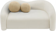 Kali 62" Faux Shearling Teddy Fabric Upholstered Loveseat in Cream - 186Cream-L