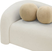 Kali 62" Faux Shearling Teddy Fabric Upholstered Loveseat in Cream - 186Cream-L