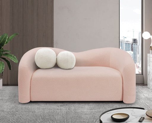 Kali 62" Faux Shearling Teddy Fabric Upholstered Loveseat in Pink - 186Pink-L