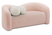 Kali 62" Faux Shearling Teddy Fabric Upholstered Loveseat in Pink - 186Pink-L