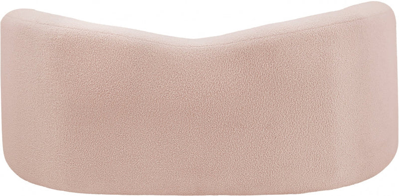 Kali 62" Faux Shearling Teddy Fabric Upholstered Loveseat in Pink - 186Pink-L