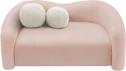 Kali 62" Faux Shearling Teddy Fabric Upholstered Loveseat in Pink - 186Pink-L