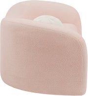 Kali 62" Faux Shearling Teddy Fabric Upholstered Loveseat in Pink - 186Pink-L