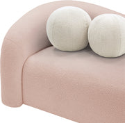 Kali 62" Faux Shearling Teddy Fabric Upholstered Loveseat in Pink - 186Pink-L