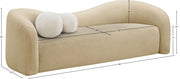 Kali 86" Faux Shearling Teddy Fabric Upholstered Sofa in Beige - 186Beige-S
