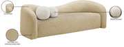 Kali 86" Faux Shearling Teddy Fabric Upholstered Sofa in Beige - 186Beige-S