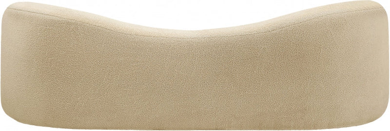 Kali 86" Faux Shearling Teddy Fabric Upholstered Sofa in Beige - 186Beige-S