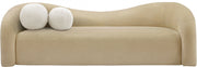 Kali 86" Faux Shearling Teddy Fabric Upholstered Sofa in Beige - 186Beige-S