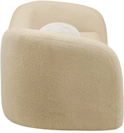 Kali 86" Faux Shearling Teddy Fabric Upholstered Sofa in Beige - 186Beige-S