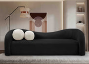 Kali 86" Faux Shearling Teddy Fabric Upholstered Sofa in Black - 186Black-S