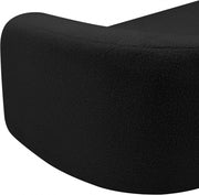 Kali 86" Faux Shearling Teddy Fabric Upholstered Sofa in Black - 186Black-S
