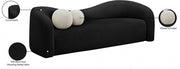 Kali 86" Faux Shearling Teddy Fabric Upholstered Sofa in Black - 186Black-S