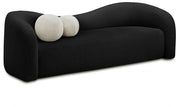Kali 86" Faux Shearling Teddy Fabric Upholstered Sofa in Black - 186Black-S