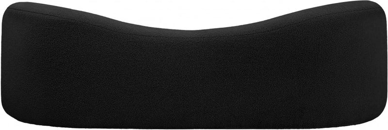 Kali 86" Faux Shearling Teddy Fabric Upholstered Sofa in Black - 186Black-S