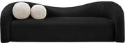Kali 86" Faux Shearling Teddy Fabric Upholstered Sofa in Black - 186Black-S
