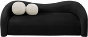 Kali 86" Faux Shearling Teddy Fabric Upholstered Sofa in Black - 186Black-S