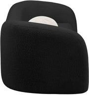 Kali 86" Faux Shearling Teddy Fabric Upholstered Sofa in Black - 186Black-S