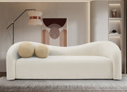 Kali 86" Faux Shearling Teddy Fabric Upholstered Sofa in Cream - 186Cream-S