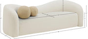 Kali 86" Faux Shearling Teddy Fabric Upholstered Sofa in Cream - 186Cream-S