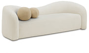 Kali 86" Faux Shearling Teddy Fabric Upholstered Sofa in Cream - 186Cream-S