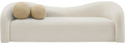 Kali 86" Faux Shearling Teddy Fabric Upholstered Sofa in Cream - 186Cream-S
