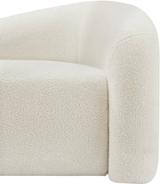 Kali 86" Faux Shearling Teddy Fabric Upholstered Sofa in Cream - 186Cream-S