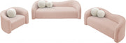 Kali 86" Faux Shearling Teddy Fabric Upholstered Sofa in Pink - 186Pink-S