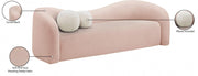 Kali 86" Faux Shearling Teddy Fabric Upholstered Sofa in Pink - 186Pink-S