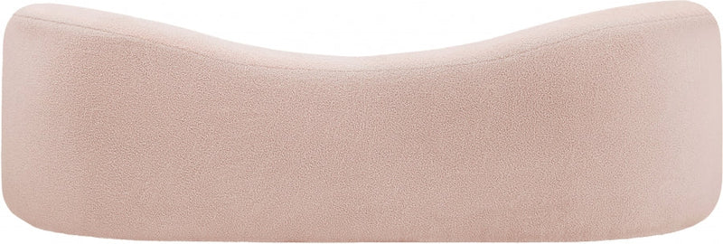 Kali 86" Faux Shearling Teddy Fabric Upholstered Sofa in Pink - 186Pink-S